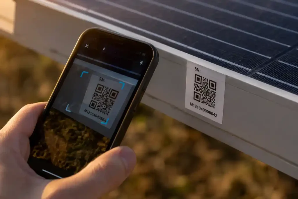 Scanning a QR code to verify serial number authenticity for Jinko solar panel price in Pakistan