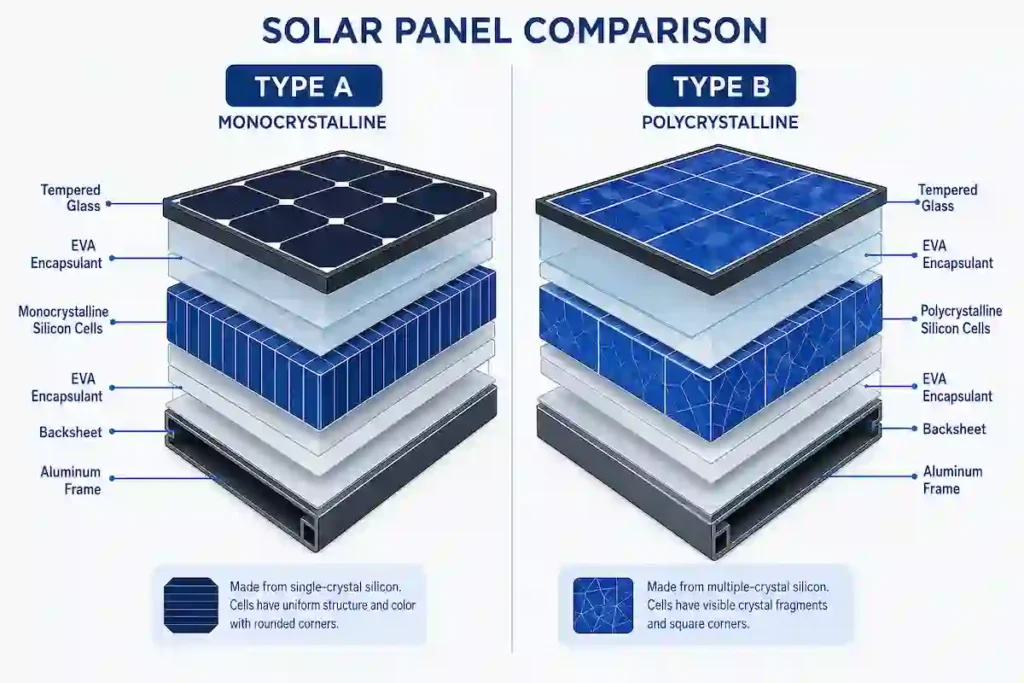 N-Type vs P-Type solar panel technology comparison