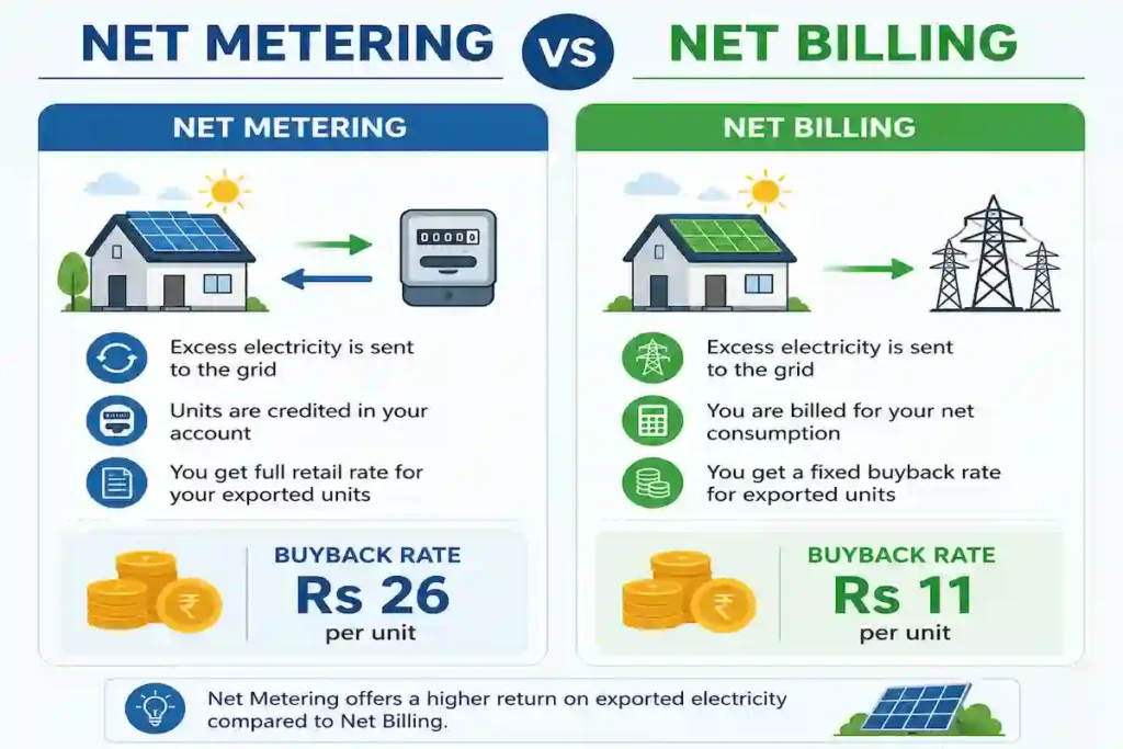 Comparison of old net metering rate versus new net billing rate in Pakistan 2026